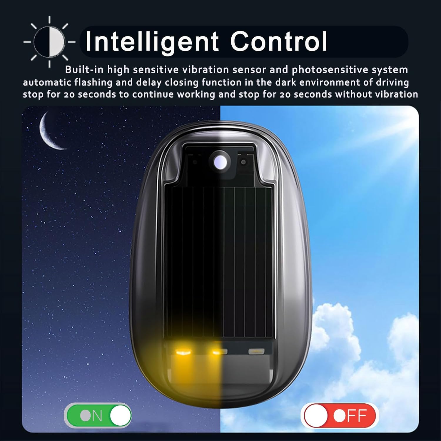 Solar Car Roof RGB Strobe Light With Remote Control Cab Signal Lamp Wireless No Punch LED Truck Pickup Warning Lights for Camping Enhanced Night Visibility & Interior Lighting