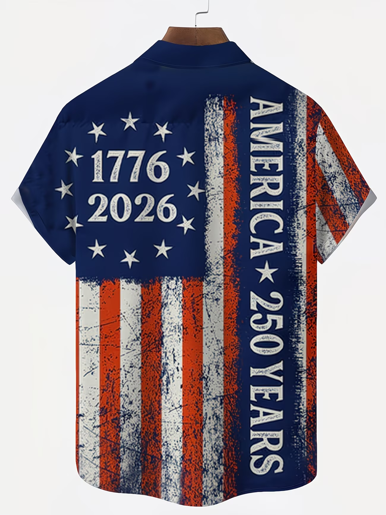[Copy][Copy][Copy][Copy][Copy][Copy]Men's Eagle US Flag America's 250th Anniversary Button Up Shirt Short Sleeve Patriotic Collared