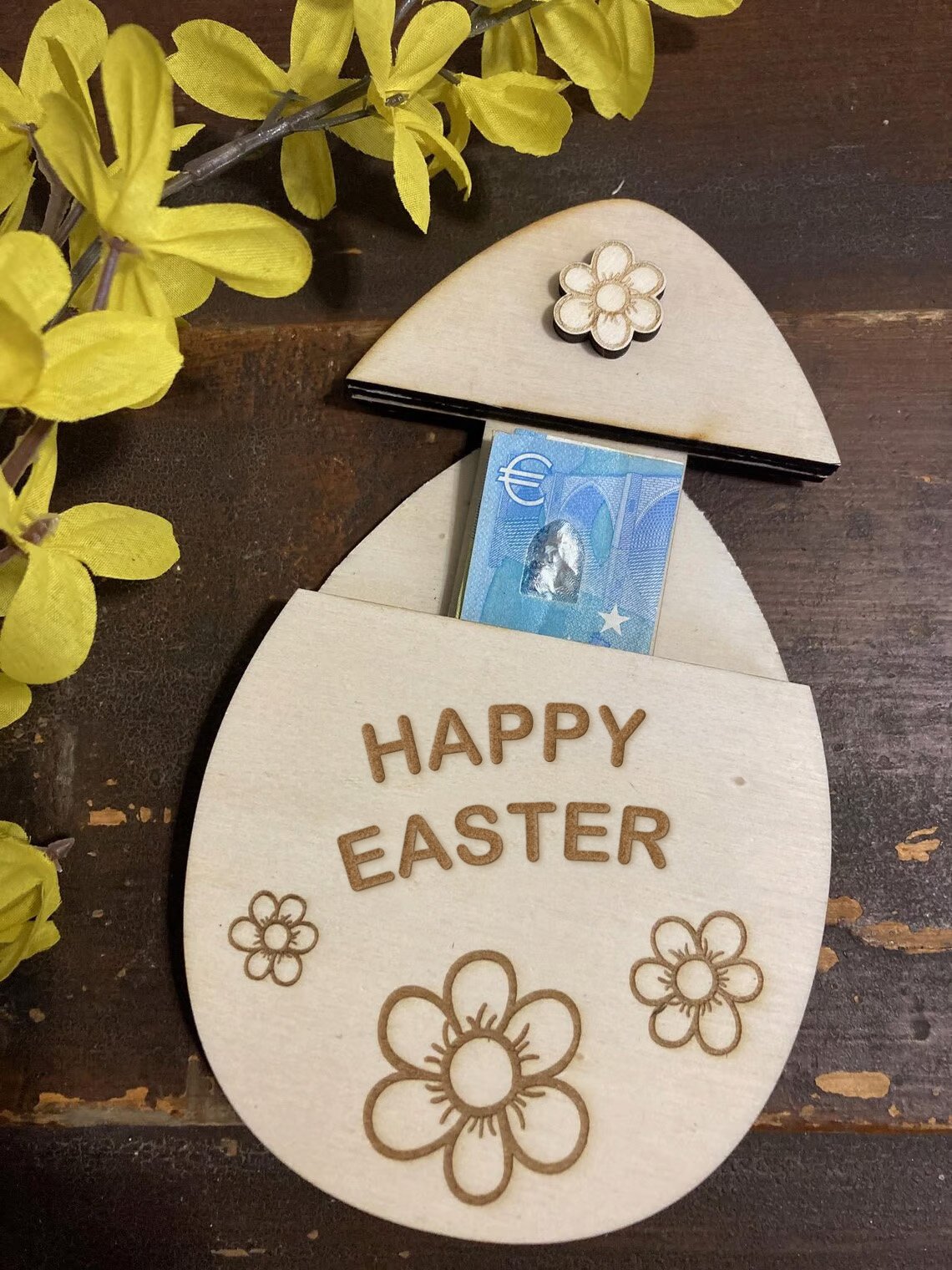 🔥Last Day: Buy 4 get 4 free - Wooden Easter Egg with Money Compartment