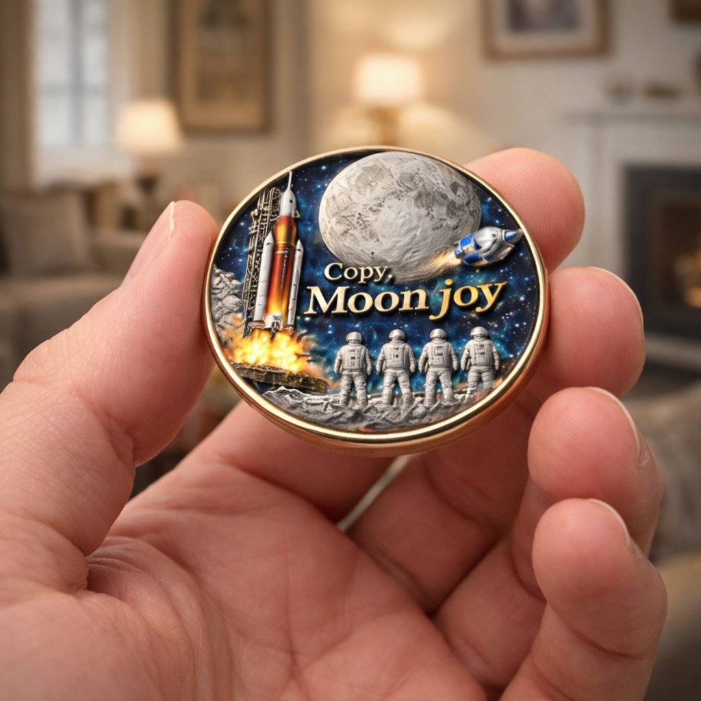 Artemis II Mission "Copy, Moon Joy" Enamel Pin