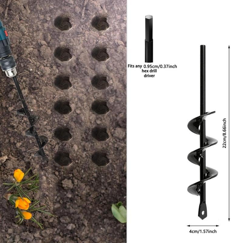 Spiral Drill Bit Set, Garden Spiral Drill Bit for Planting Bulbs & Flowers, Gardening Power Tool Accessories for 3/8 Inch Hexagon Drill, Garden Tools, Tool Kit Set