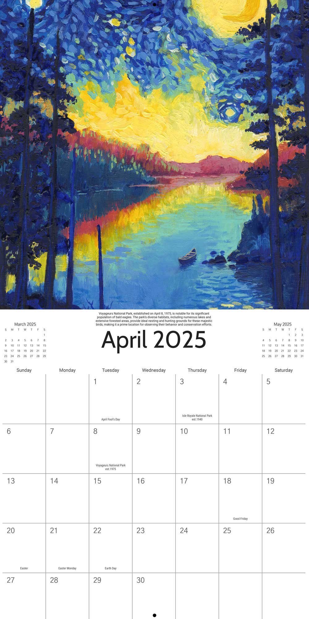 🎨2025 Starry Night National Park Calendar