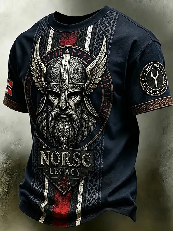 Men's Norse legacy Viking Warriors Art Print T-Shirt