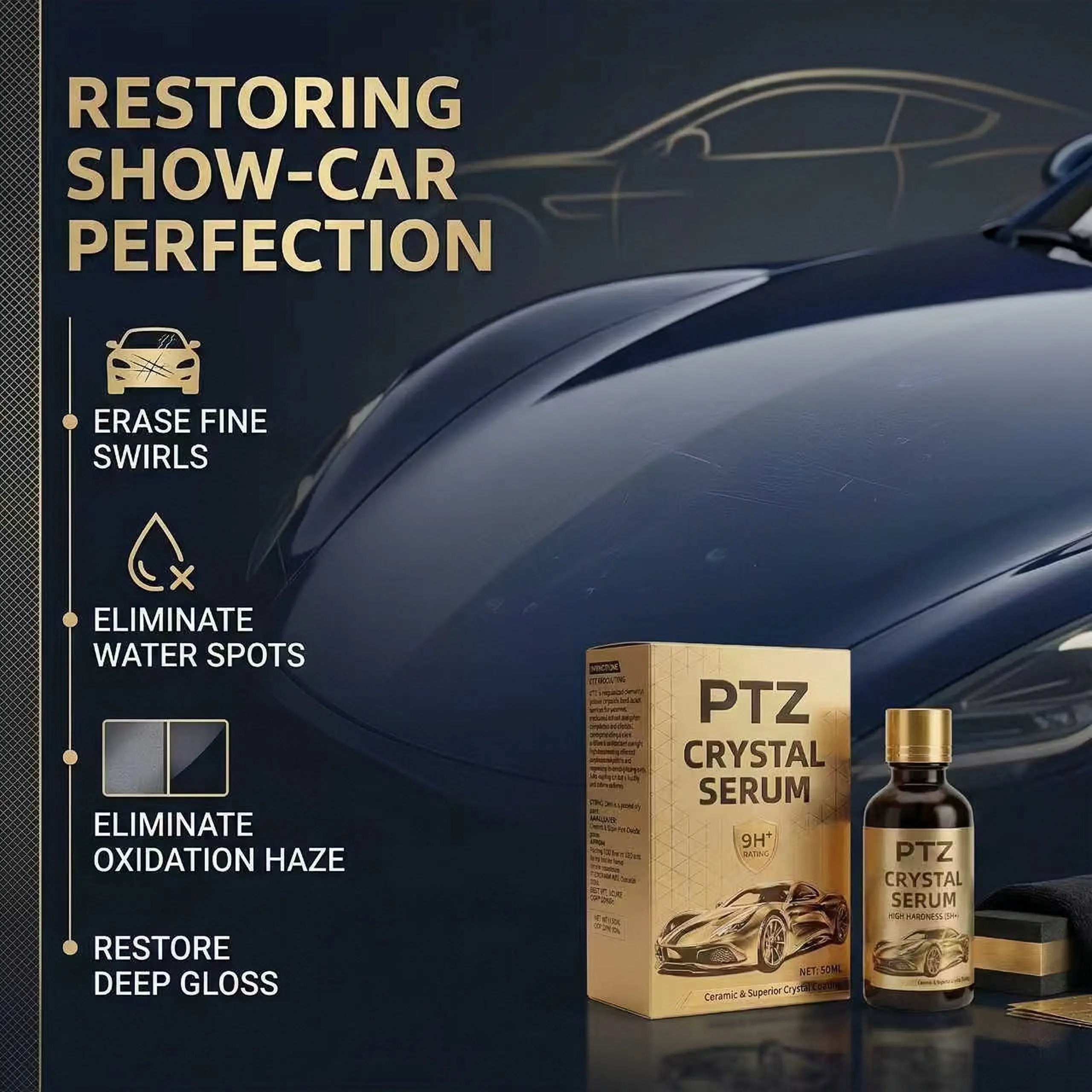 🔥Last Day 49% OFF - Crystal Serum – 9h Professional Ceramic Coating For Car Paint, Gloss & Protection