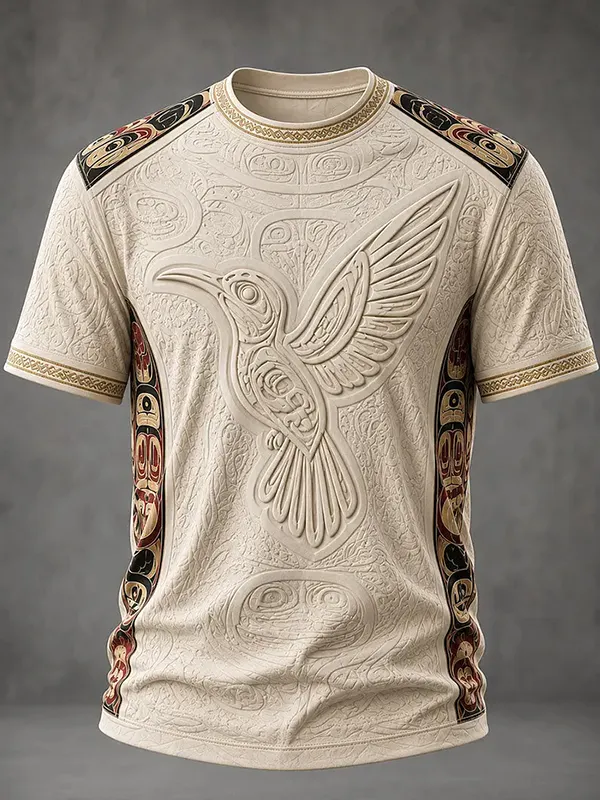 Men's Tribal Windbird Indigenous Art Print T-Shirt