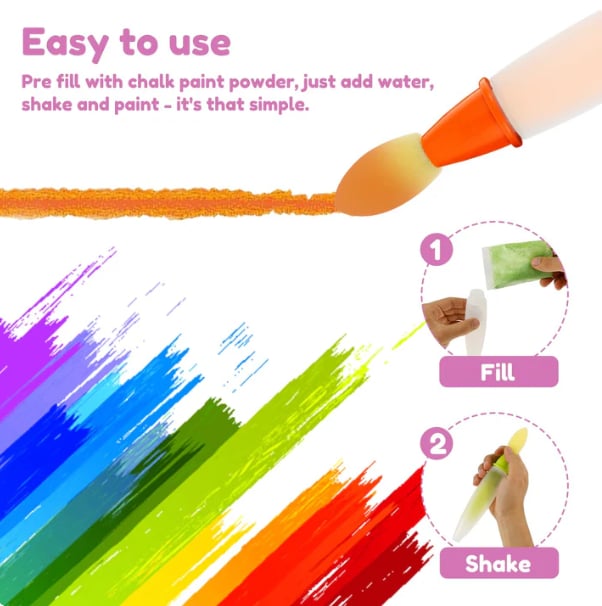 🔥Last Day 49% OFF - 🌈Outdoor Sidewalk Chalk Paint Brush Set | Paint in the Brushes – Just Add Water✨🎨