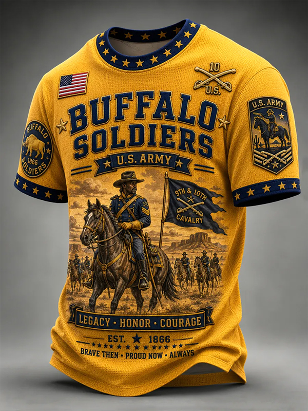 Men's Buffalo Soldiers U.S. Army Art Print T-Shirt