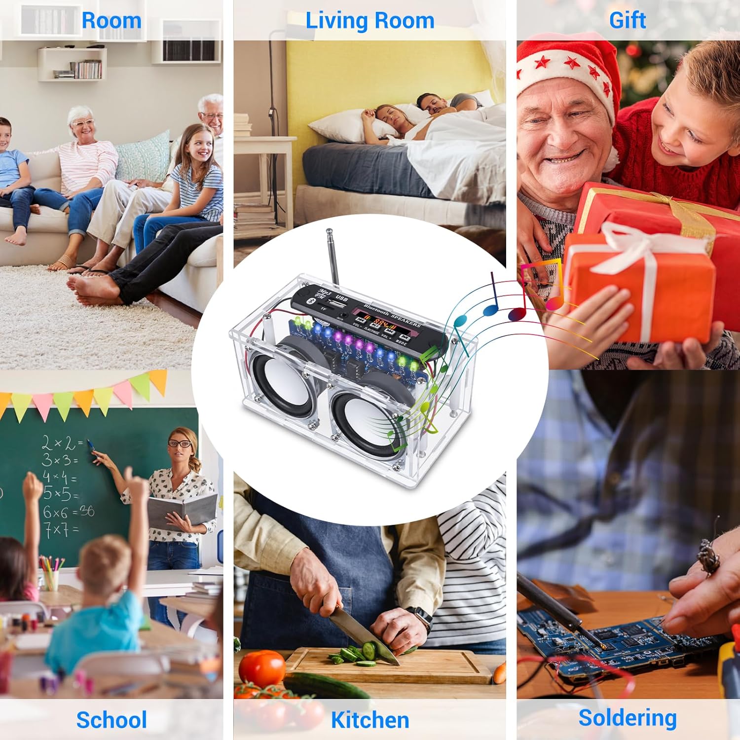 ⏰Historical Lowest Price: Save 49%- DIY Bluetooth Compatible Speaker Soldering Kit with LED Spectrum