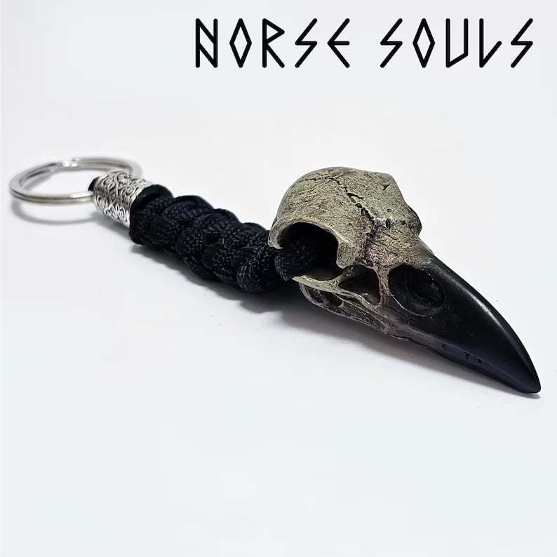 🔥Last 4 hours Sale: Save $10-💀Vikings Eagle's Head-Odin Crow Skeleton Keychain
