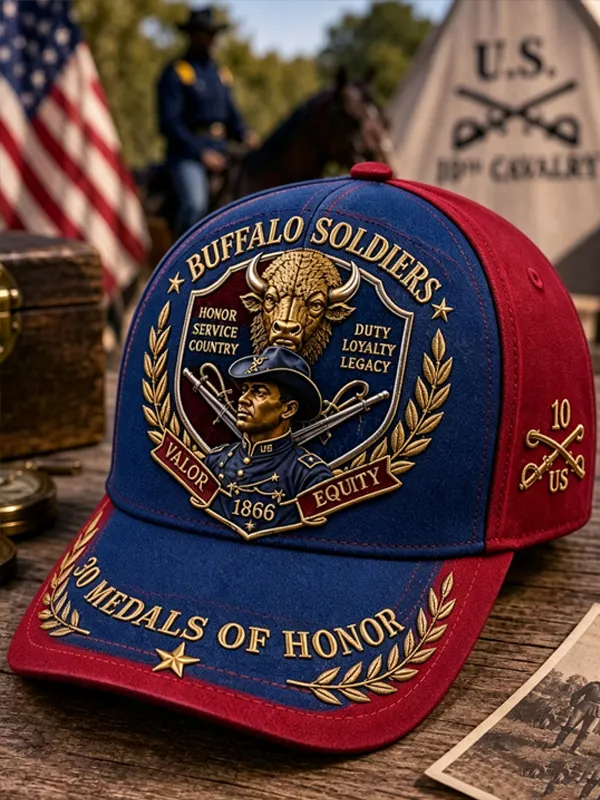 Men's Buffalo Soldiers Honor and Legacy Print Baseball Cap