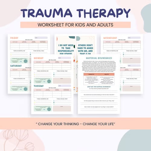 🧠Trauma therapy anxiety coping skill worksheets🔥BUY 2 FREE SHIPPING