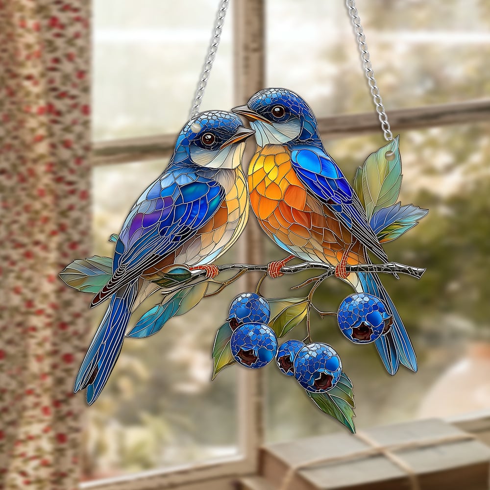 🔥LAST DAY 50% OFF - 🐦💙Bluebirds Suncatcher Ornament