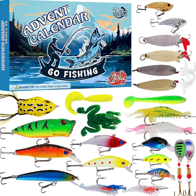 Awishday>>24 Days Christmas Countdown Fish Tackle Set