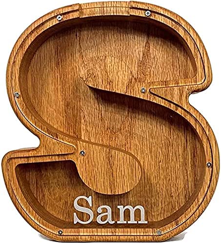 🔥 Last Day 40% OFF – Customize Letter Piggy Bank-Wood Gift For Kids