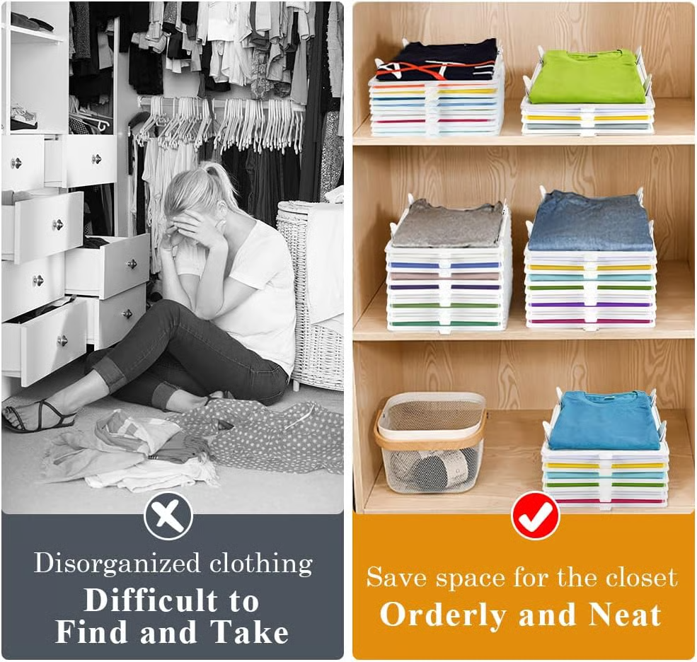 Space-Saving Stackable Clothing Organizer – Keeps Lightweight Clothes Neat & Accessible