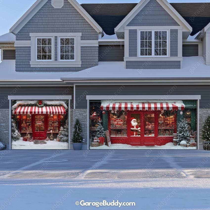 Garage Buddy | Santa's Toy Shop | Christmas Garage Door Cover
