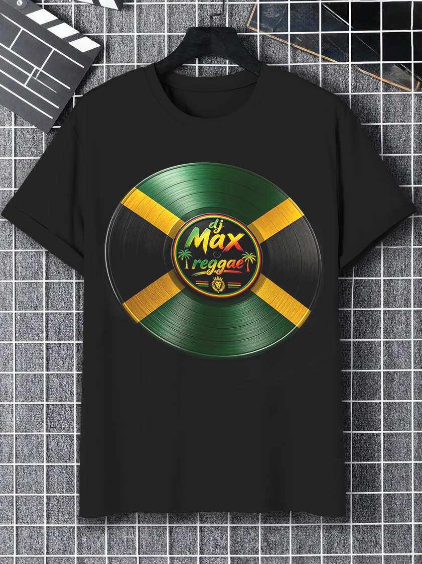 Men's Juneteenth Dj Max Reggae Art Print Cotton Casual T-Shirt