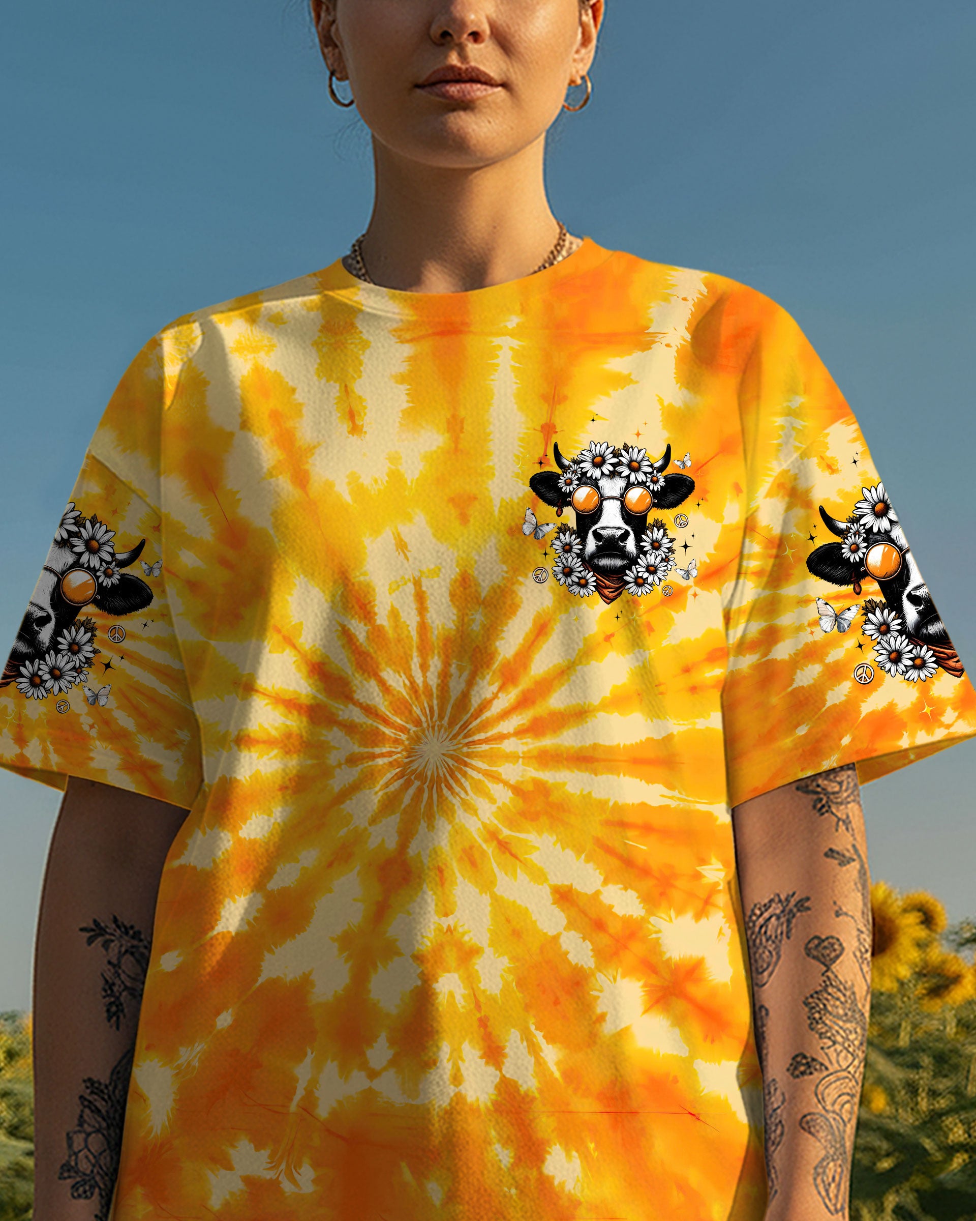 LET THEM JUDGE YOU COW DAISIES ALL OVER PRINT - TLTW1011253