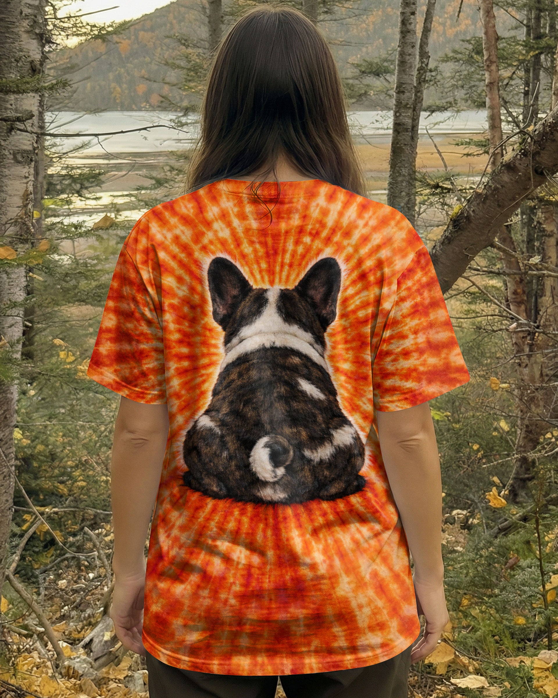 FRENCH BULLDOG ORANGE SWIRL ALL OVER PRINT - TLTW0603263