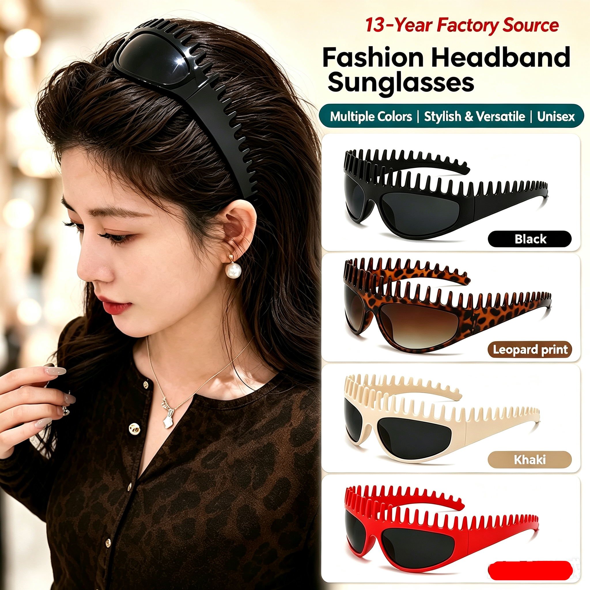 ⭐️Last Day 50% OFF😎 2-In-1 Tortoiseshell Headband Sunglasses – Stylish Shade & Hair Control in Seconds