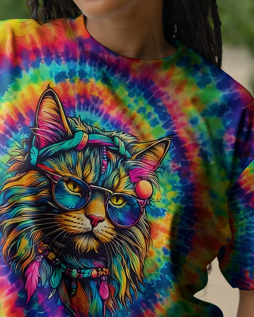 HIPPIE CAT SWIRL ALL OVER PRINT - TLNO0202261