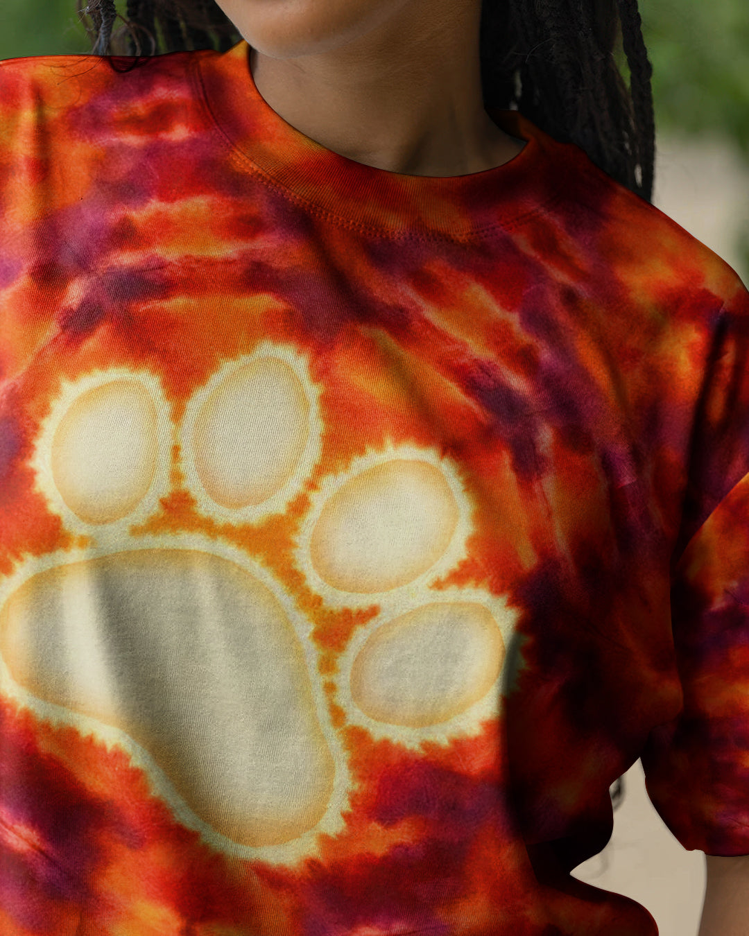 PAW PRINT BURNT ORANGE SWIRL ALL OVER PRINT - TLHG1303262