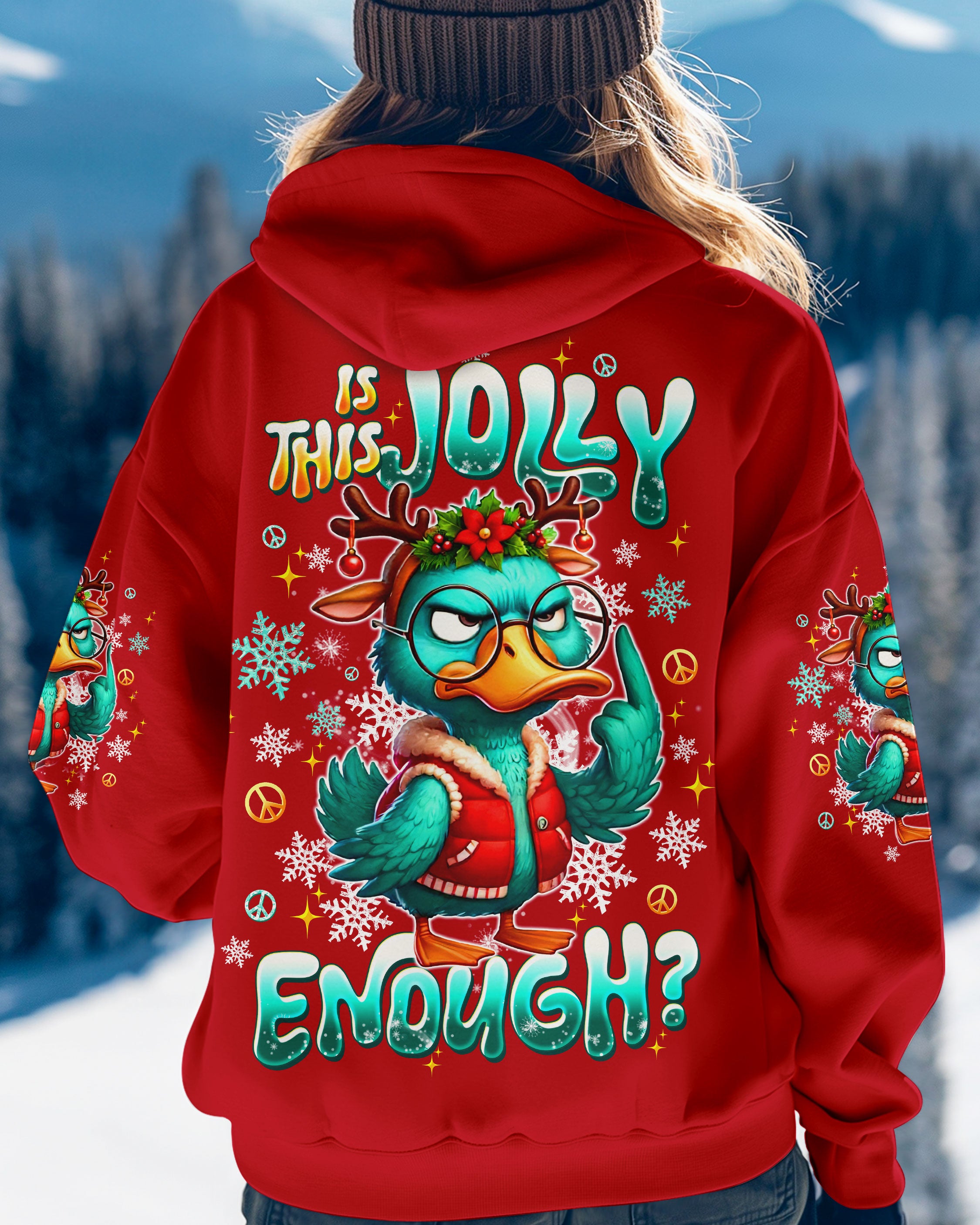 IS THIS JOLLY ENOUGH DUCK CHRISTMAS ALL OVER PRINT - TLTW0610253