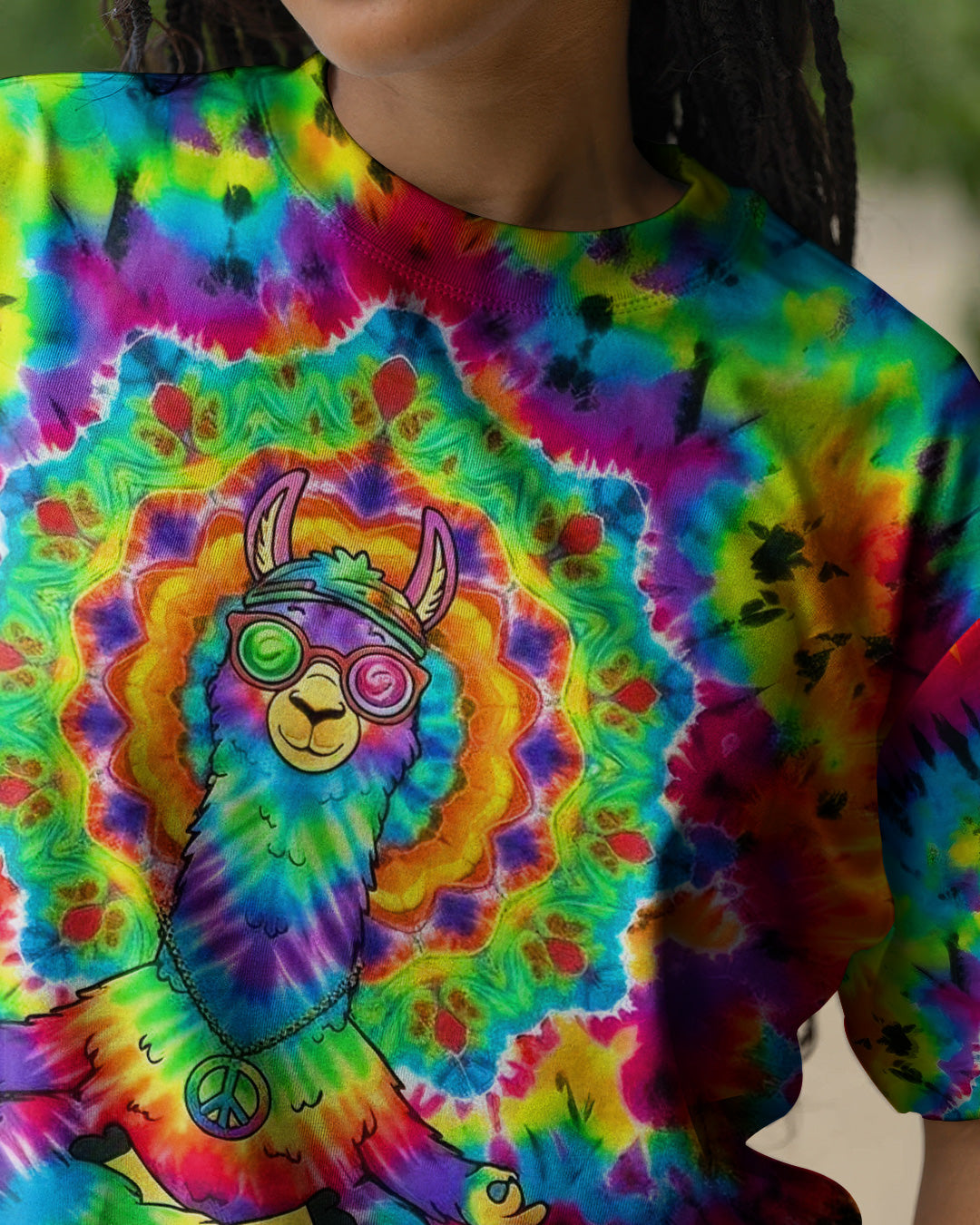RAINBOW SWIRL LLAMA ALL OVER PRINT - YHHG0302262