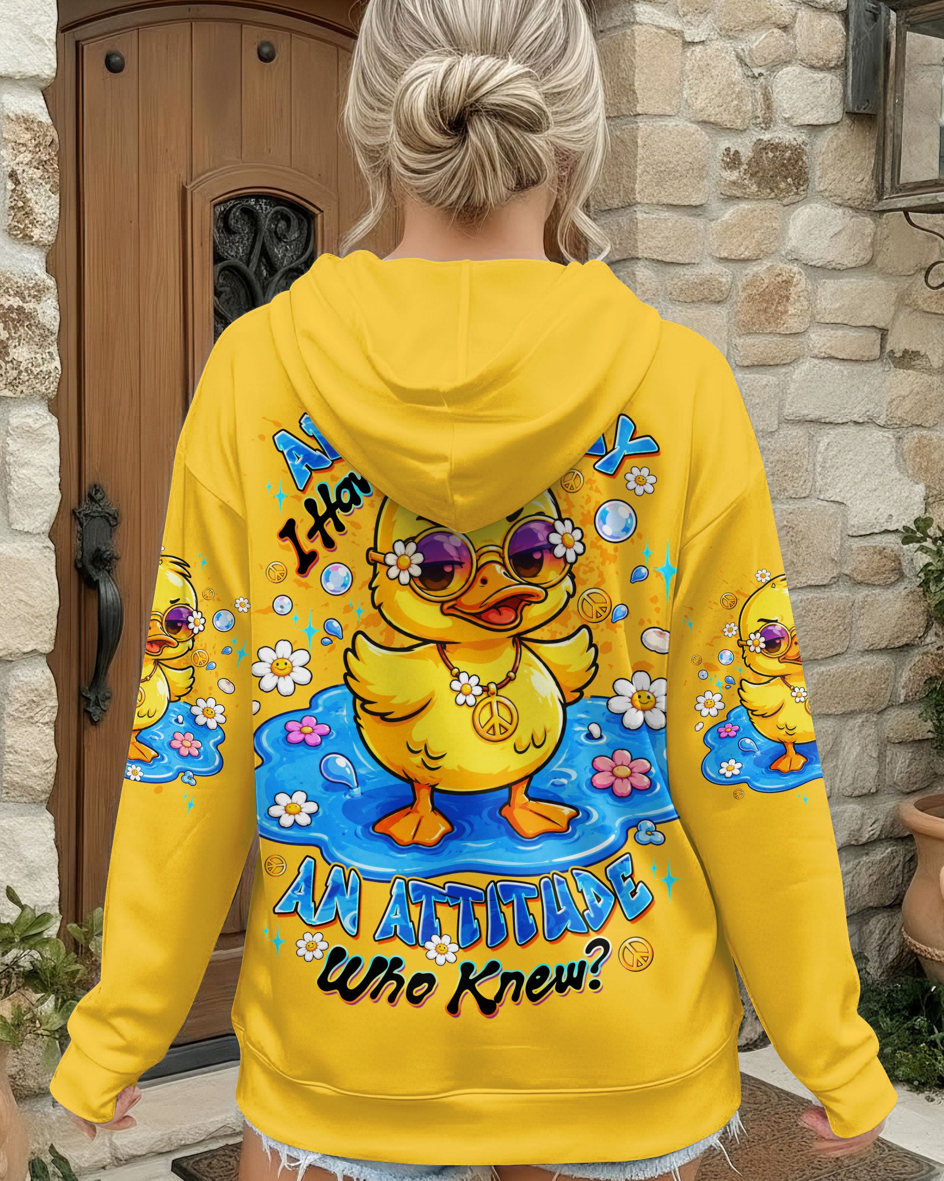 APPARENTLY I HAVE AN ATTITUDE WHO KNEW DUCK ALL OVER PRINT - TLTW2105263