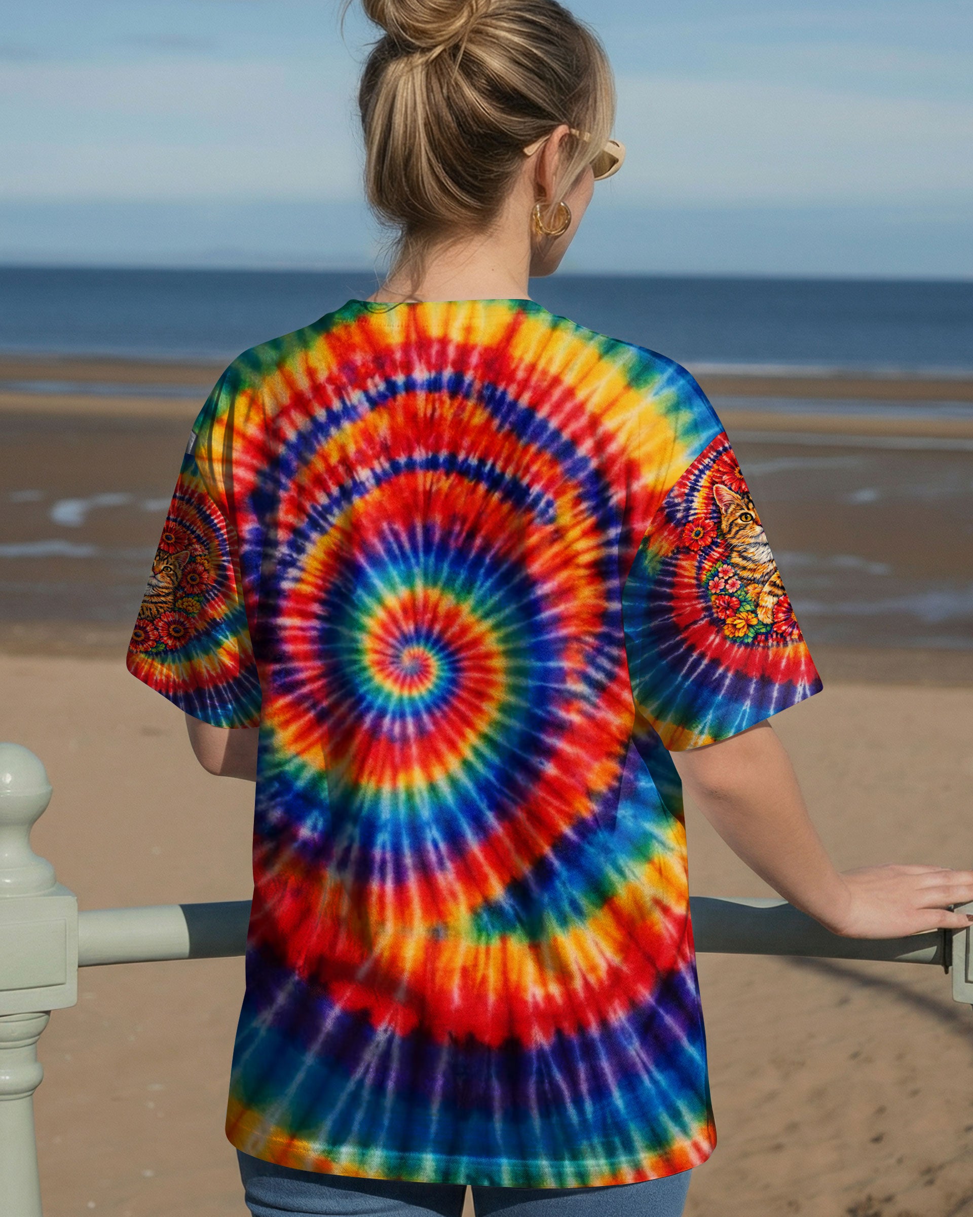 FLORAL CAT SWIRL ALL OVER PRINT - TLTW0403262