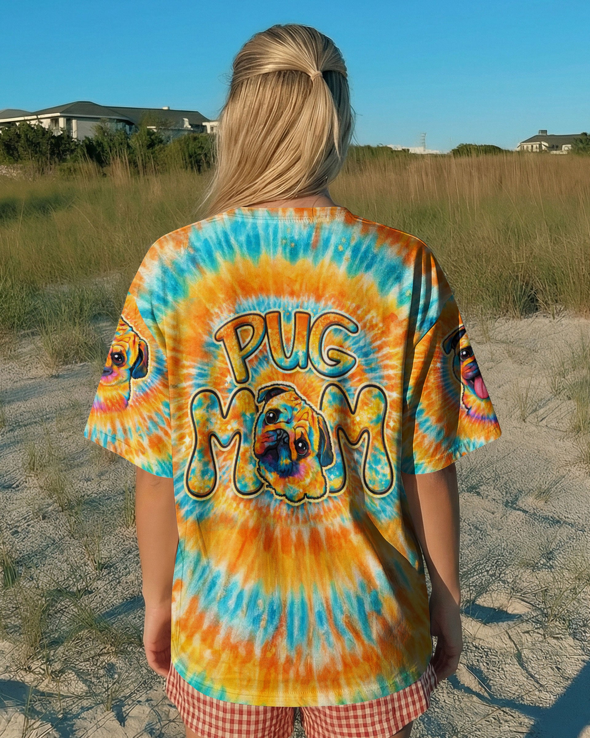 PUG MOM DOG  SWIRL ALL OVER PRINT - TLTW2702263