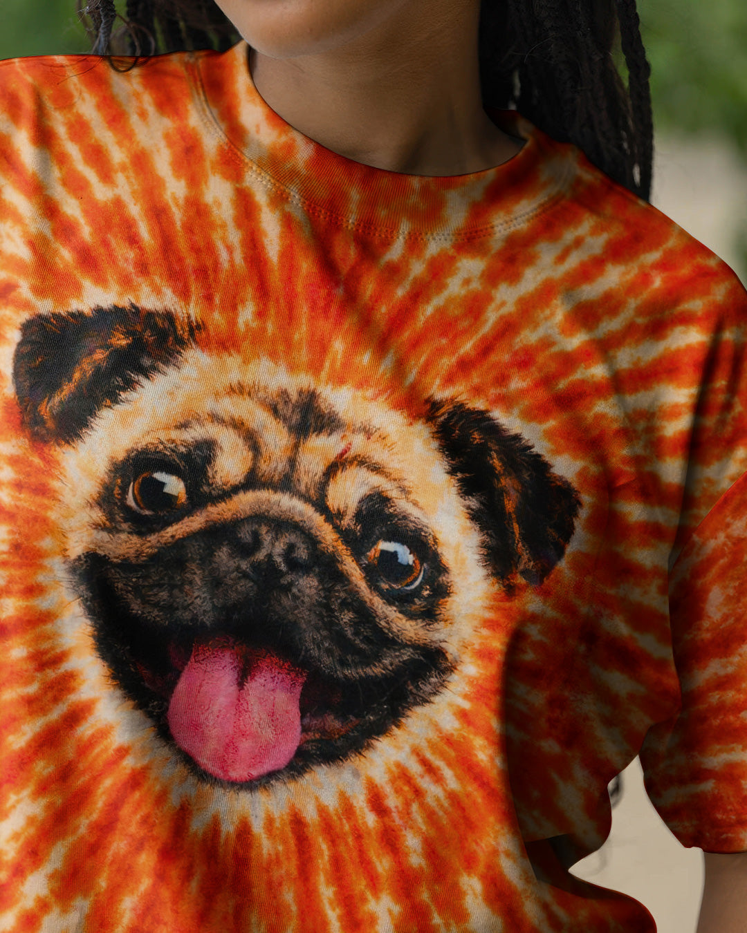 PUG DOG ORANGE SWIRL ALL OVER PRINT - TLNT0202261