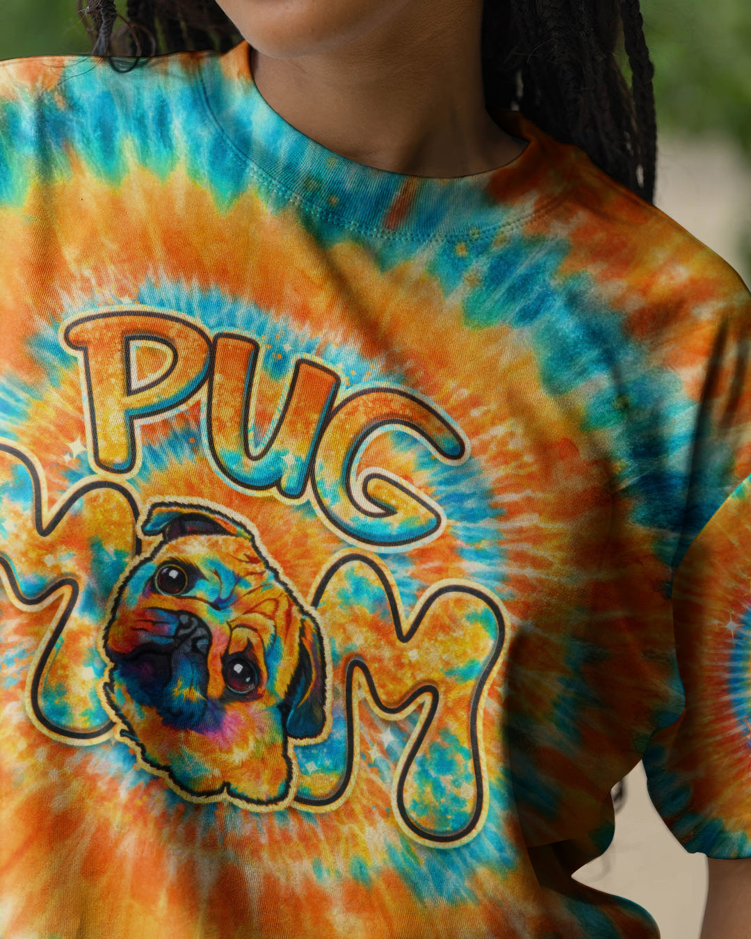 PUG MOM DOG  SWIRL ALL OVER PRINT - TLTW2702263