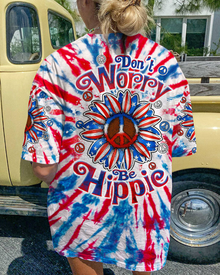 DON'T WORRY BE HIPPIE SUNFLOWER AMERICA TIE DYE ALL OVER PRINT - TLTW2106235