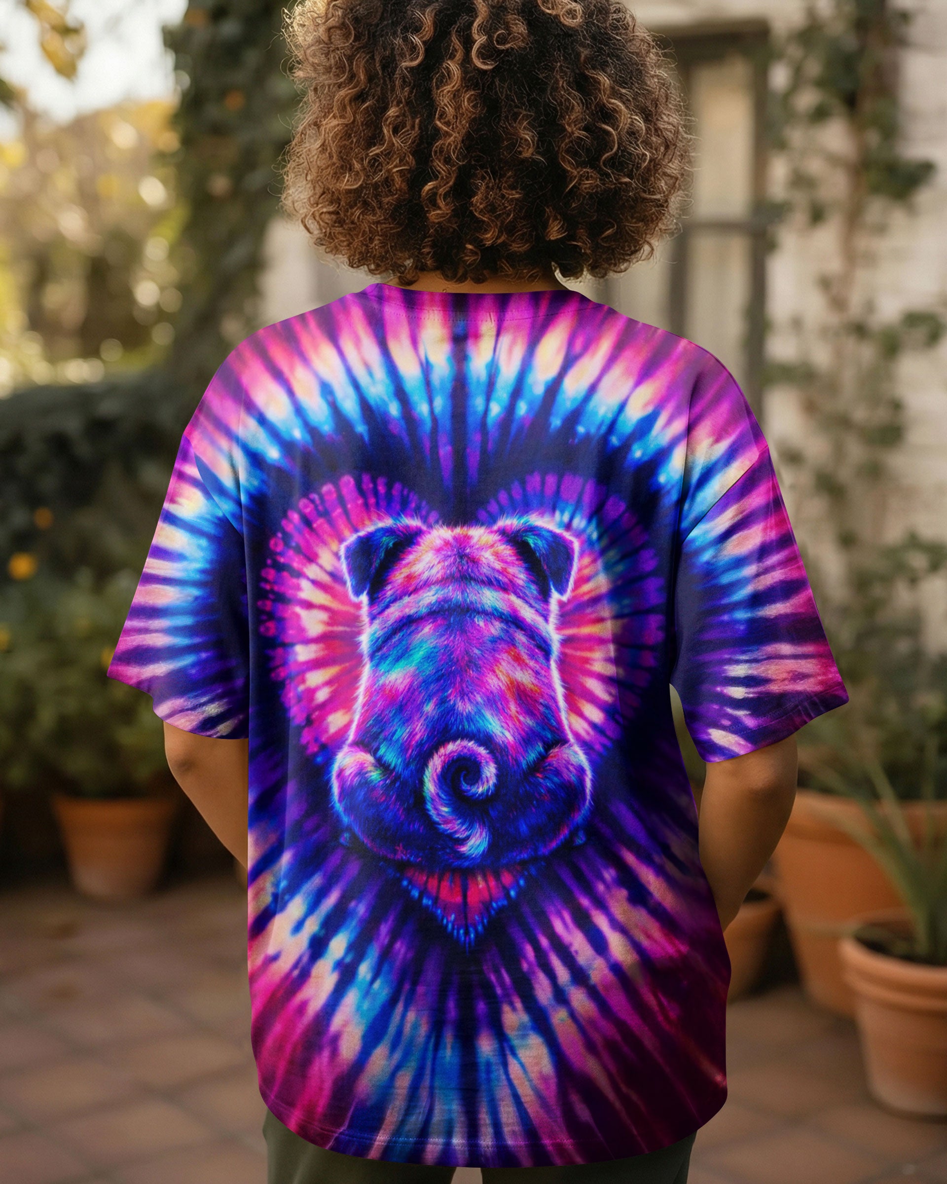 PUG DOG HEART SWIRL ALL OVER PRINT - TLTW2502263