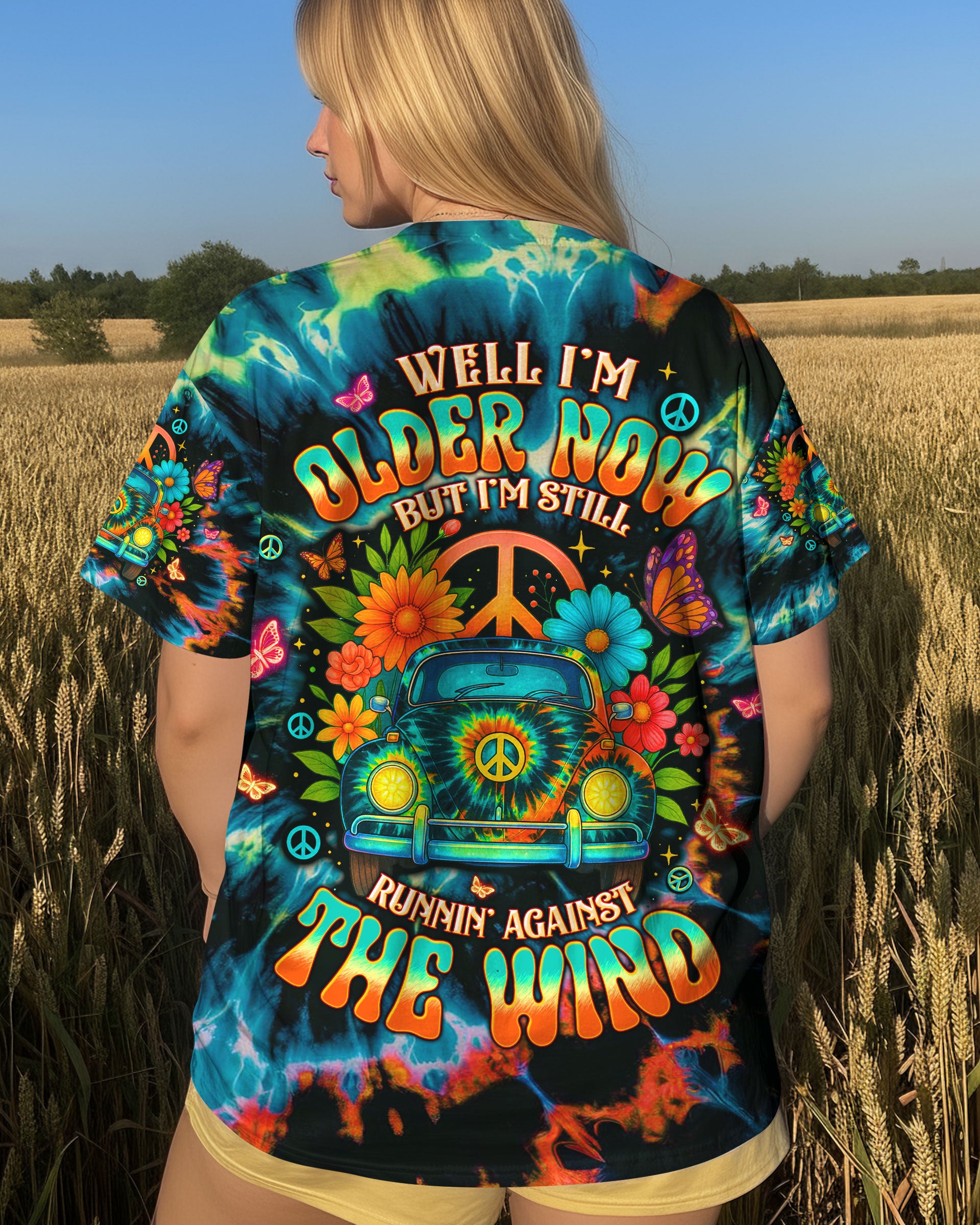 RUNNING AGAINST THE WIND CAR TIE DYE ALL OVER PRINT - TLTW3010253