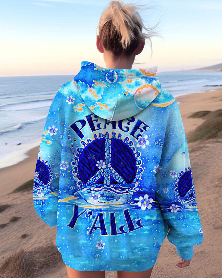 PEACE Y'ALL WATERCOLOR ALL OVER PRINT - TLTW1008238