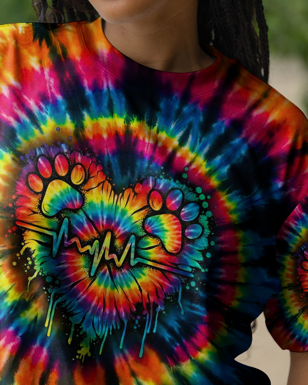 COLORFUL HEARTBEAT PAW ALL OVER PRINT - TYPQ2302262
