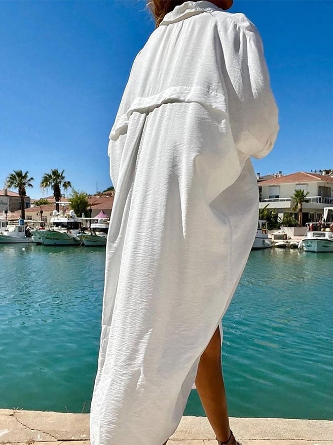 Women's Cotton Loose Shirt Dress
