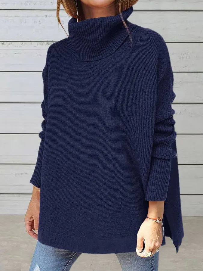 Women's Turtleneck Loose Bat Sleeve Sweater