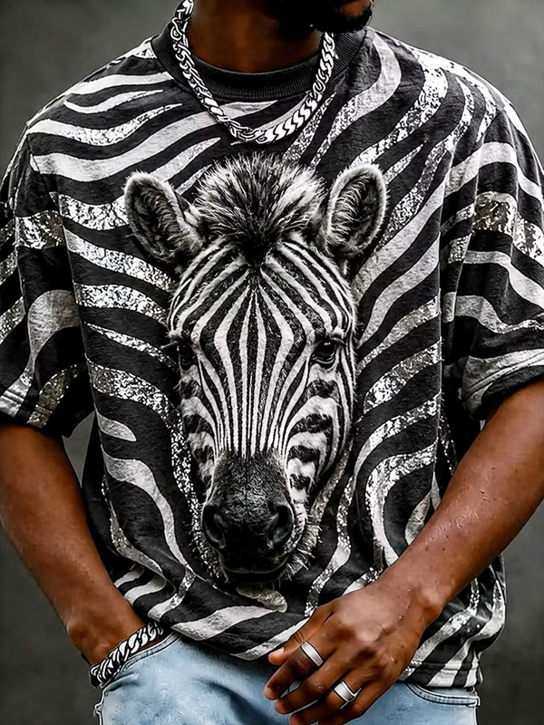Men's Zebra Art Print T-Shirt