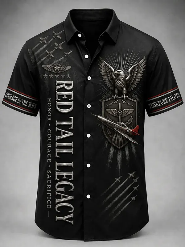 Men's Tuskegee Airmen Red Tail Legacy Art Print Shirt