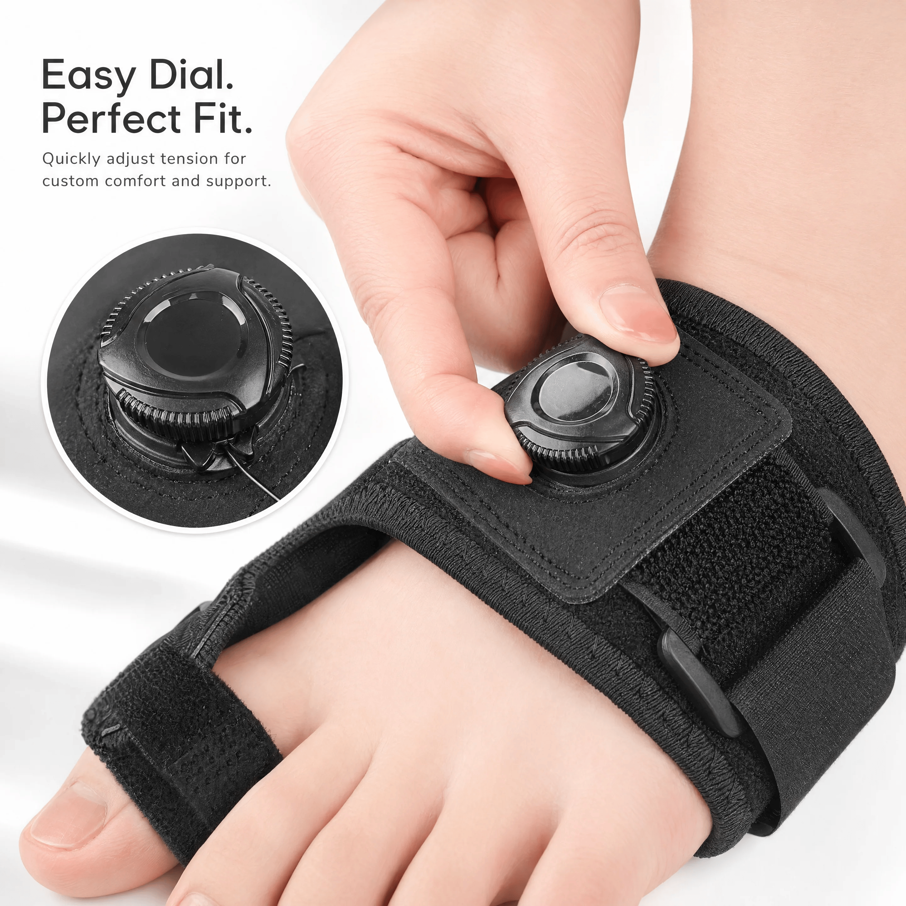 👣 Toe Separator & Support Strap – Adjustable Knob, Breathable, Washable