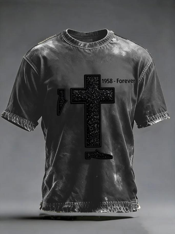 Men's Glitter Cross 1958 Forever Art Print T-Shirt