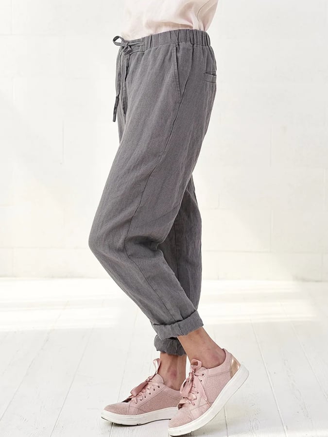 Women's Linen Drawstring Loose Casual Pants