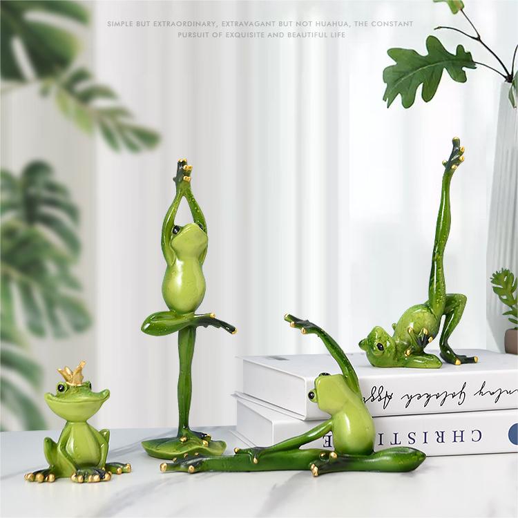 🐸Yoga frog pastoral resin craft decoration