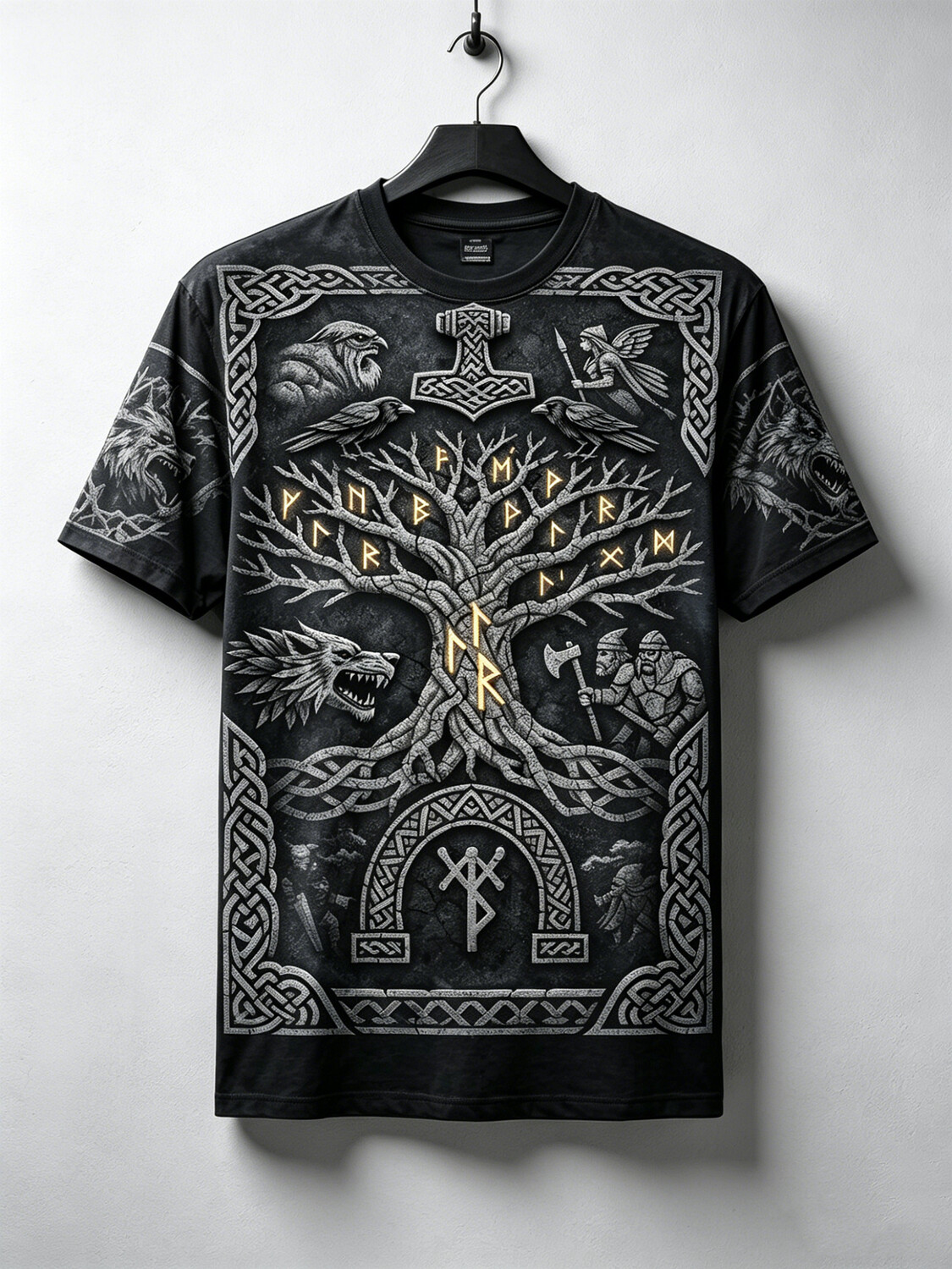 Men's Viking Tree Of Life Art Print T-Shirt
