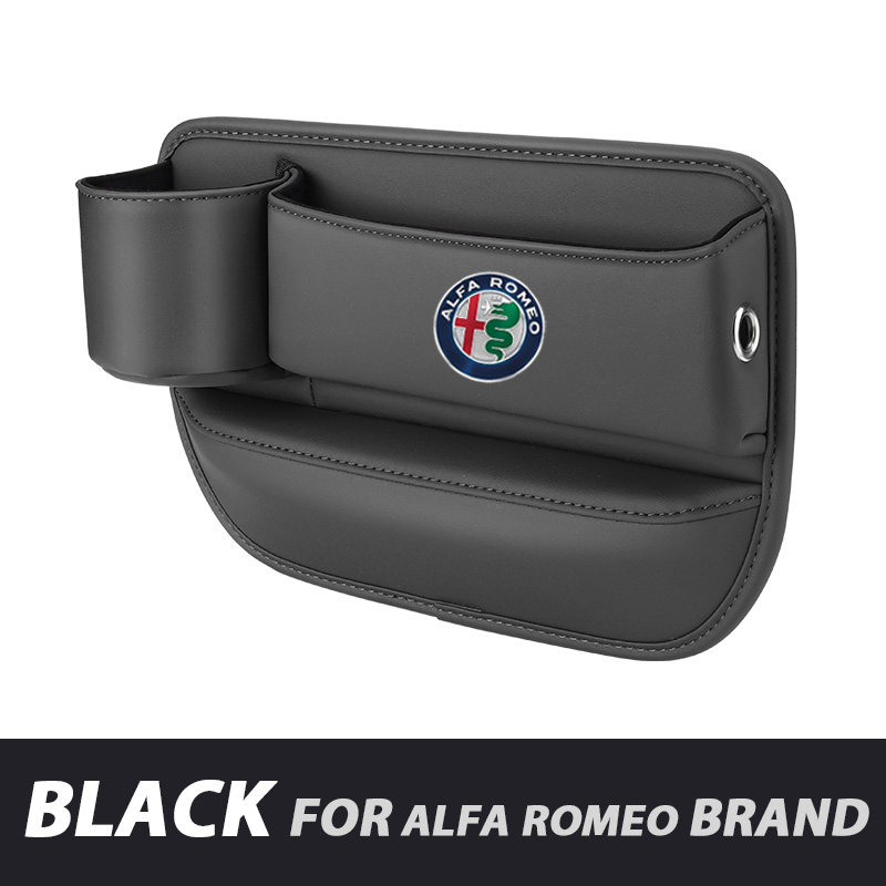 Azemov📣50% OFF Hot Sale! 🔥Exclusive Logo Leather Car Seat Storage Box With Water Cup Holder