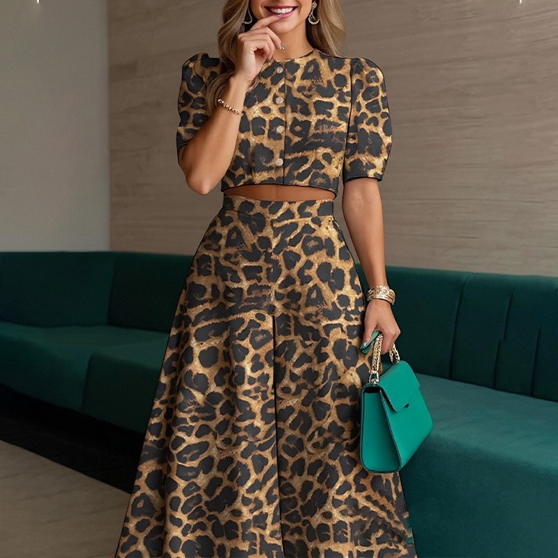 2026 Spring New Arrival European and American Women's Fashion Casual Elegant Short Top and Long Pants Two-Piece Set