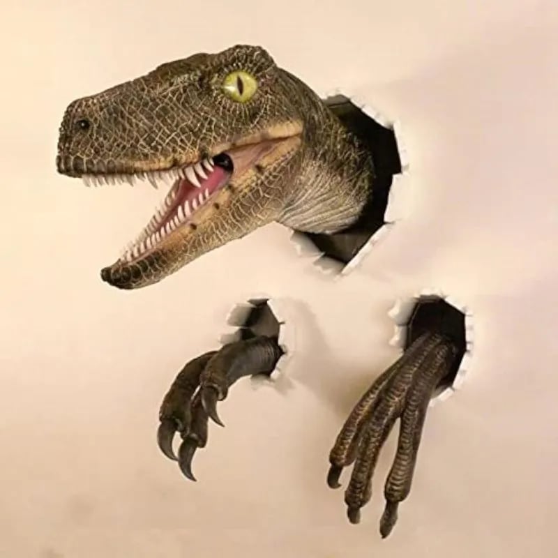 🔥Hot Sale - 🦖3D Wall Mount Dinosaur Bust Sculpture🌟